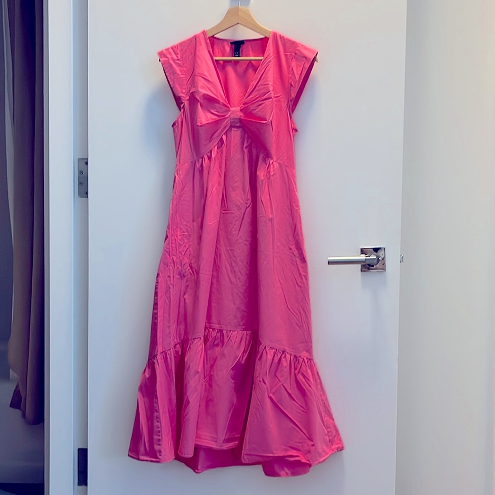 Front bow tie maxi dress